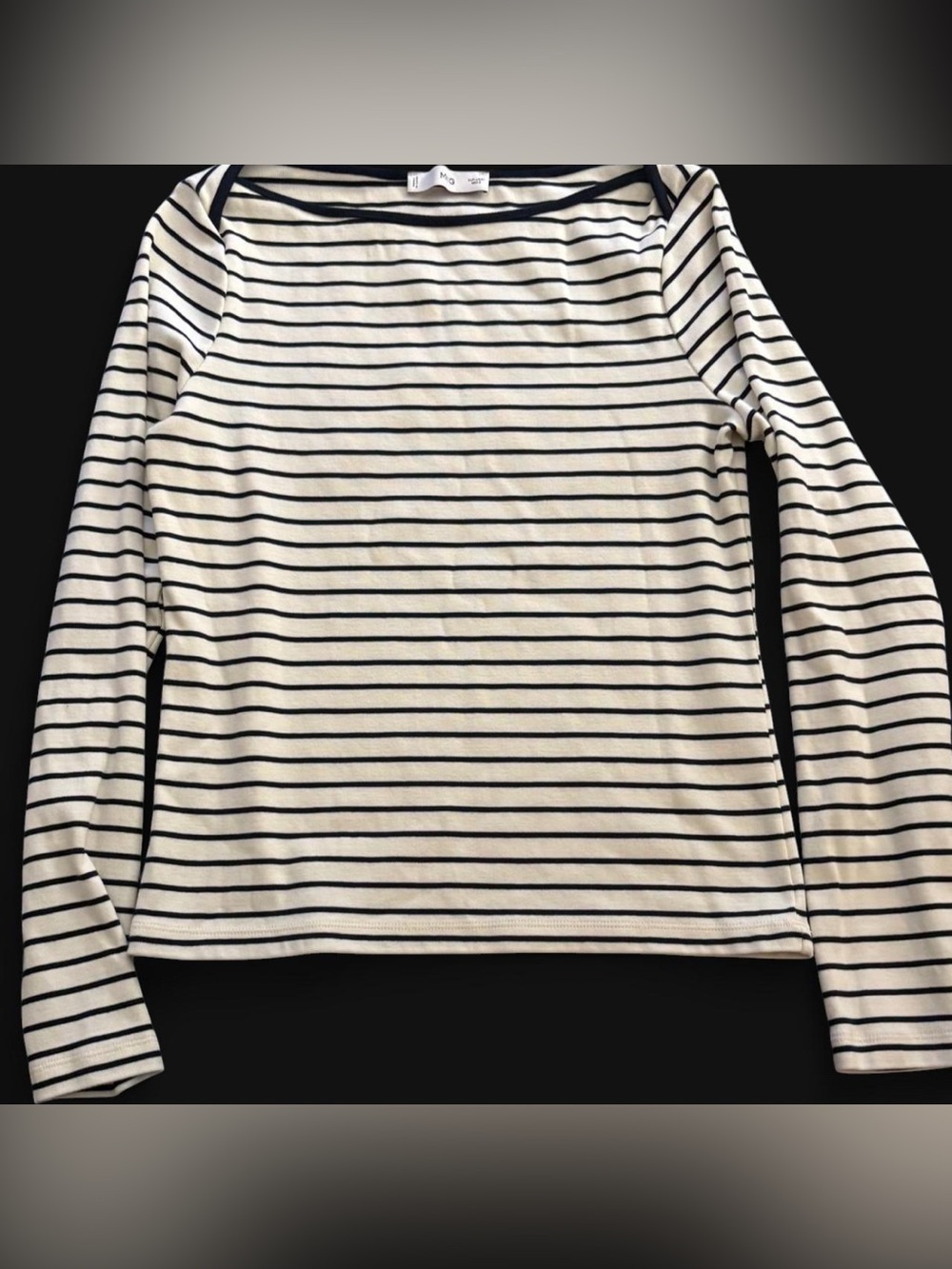 Mango Black & White striped long sleeve | Women's Size: Large